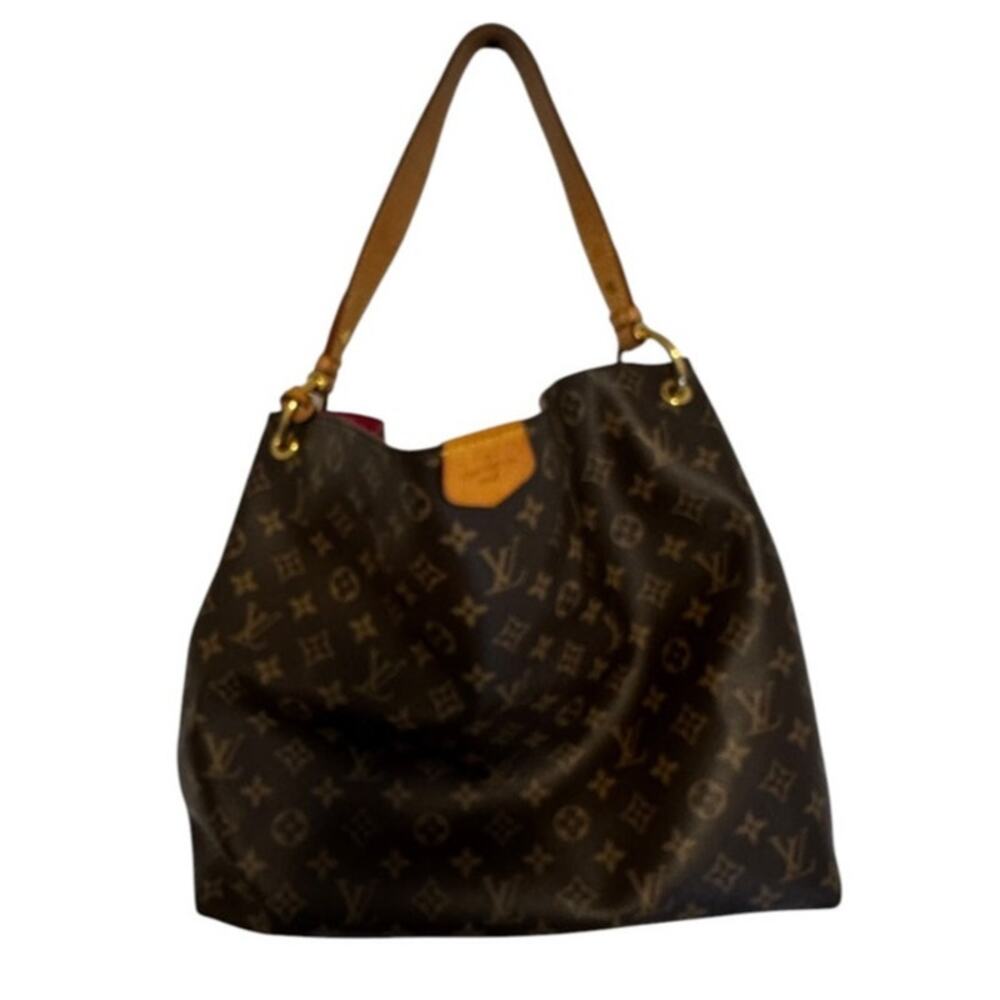 Louis Vuitton Graceful MM Monogram Canvas Shoulder Hobo Bag Tote